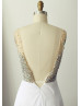 Ivory Beaded Chiffon Long Prom Dress